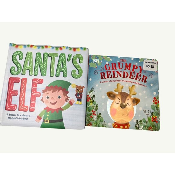 Santa's Elf & The Grumpy Reindeer Children's Board Books Bundle - Picture 1 of 11